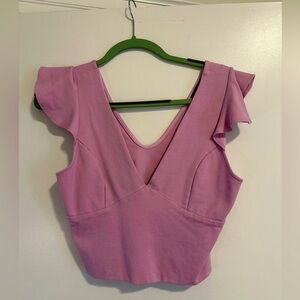 Lulus Pink Ruffle Blouse